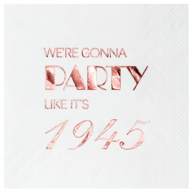 Crisky 80th Birthday Cocktail Napkins Rose Gold for Women 80th Birthday Party Decorations for Cake Dessert Berverage Table, 80th Birthday Party Supplies 50 Pcs Disposable Napkins, 3-Ply - Image 1